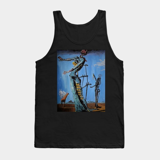 Painting The Burning Giraffe Salvador Dali T-Shirt T-Shirt Tank Top by J0k3rx3